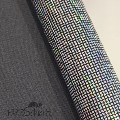 Kunstleder Holo Squares Rollen 30 x 135 cm - reißverschluss