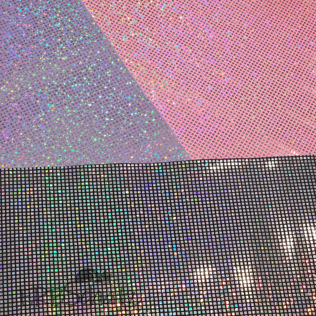 Kunstleder Holo Squares Rollen 30 x 135 cm - reißverschluss