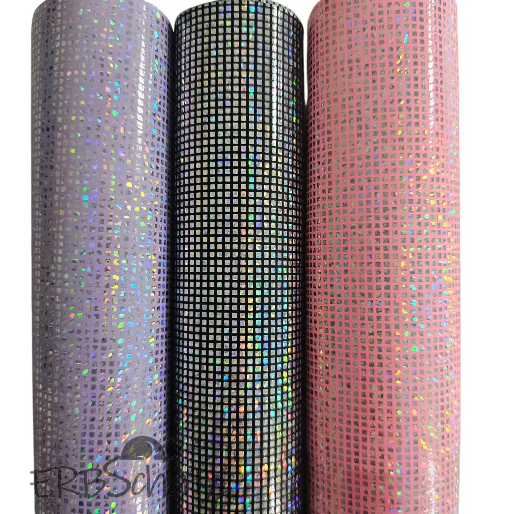 Kunstleder Holo Squares Rollen 30 x 135 cm - reißverschluss