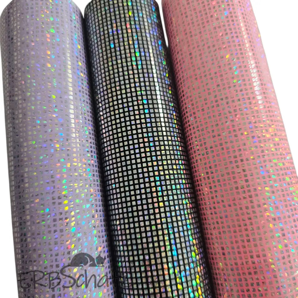 Kunstleder Holo Squares Rollen 30 x 135 cm - reißverschluss