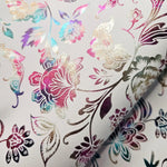 Kunstleder Metallic Rainbow Flower Dream Rollen 30 x 135 cm