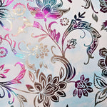 Kunstleder Metallic Rainbow Flower Dream Rollen 30 x 135 cm