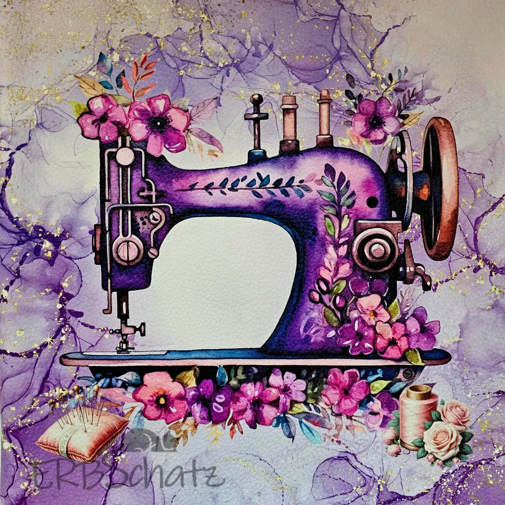 Kunstleder Panel Antique Sewingmachine 40x 40cm - P40