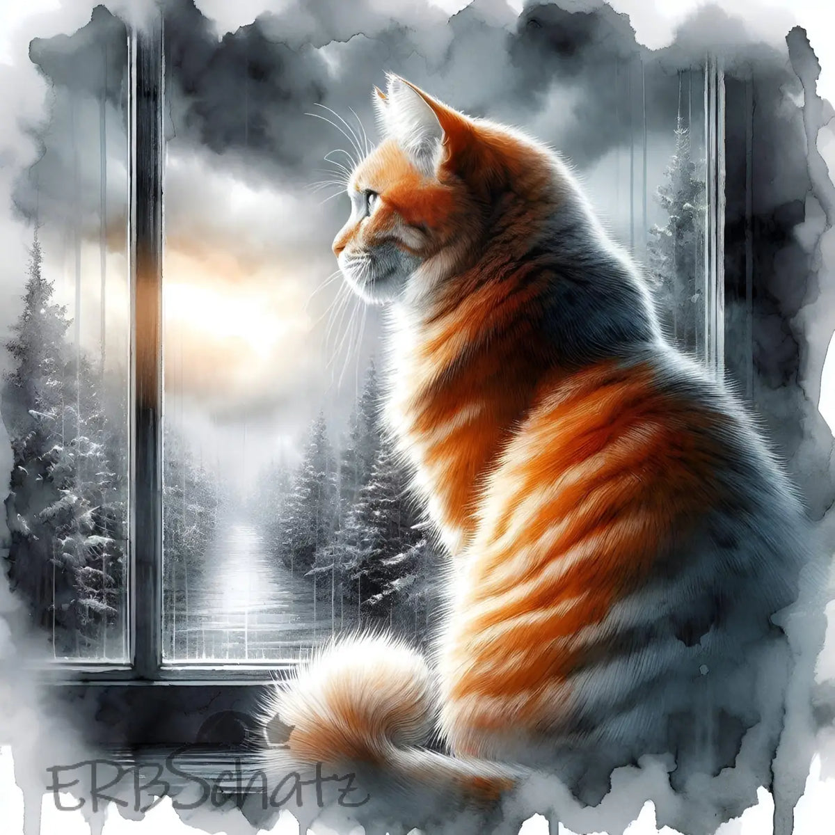 Kunstleder Panel Art Cat Red | Größenauswahl - P15 P20 P25