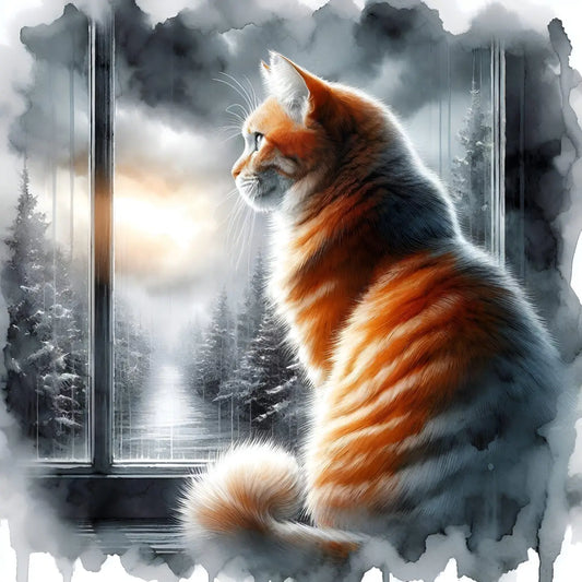 Kunstleder Panel Art Cat Red | Größenauswahl - P15 P20 P25