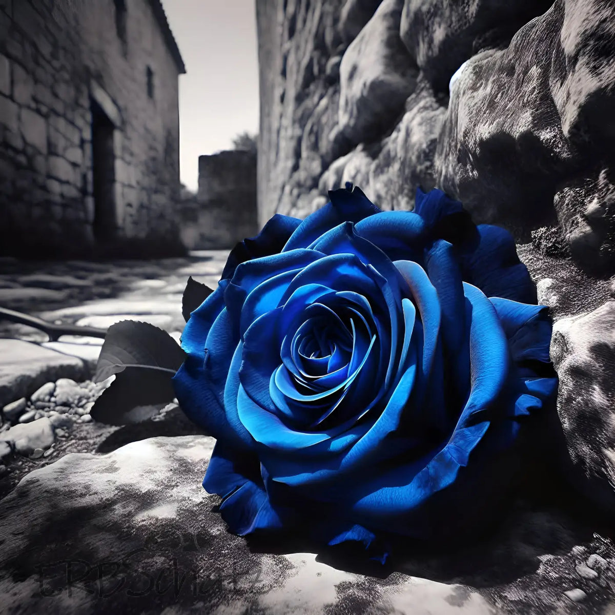 Kunstleder Panel Art Rose Blue | Größenauswahl - P15 P20