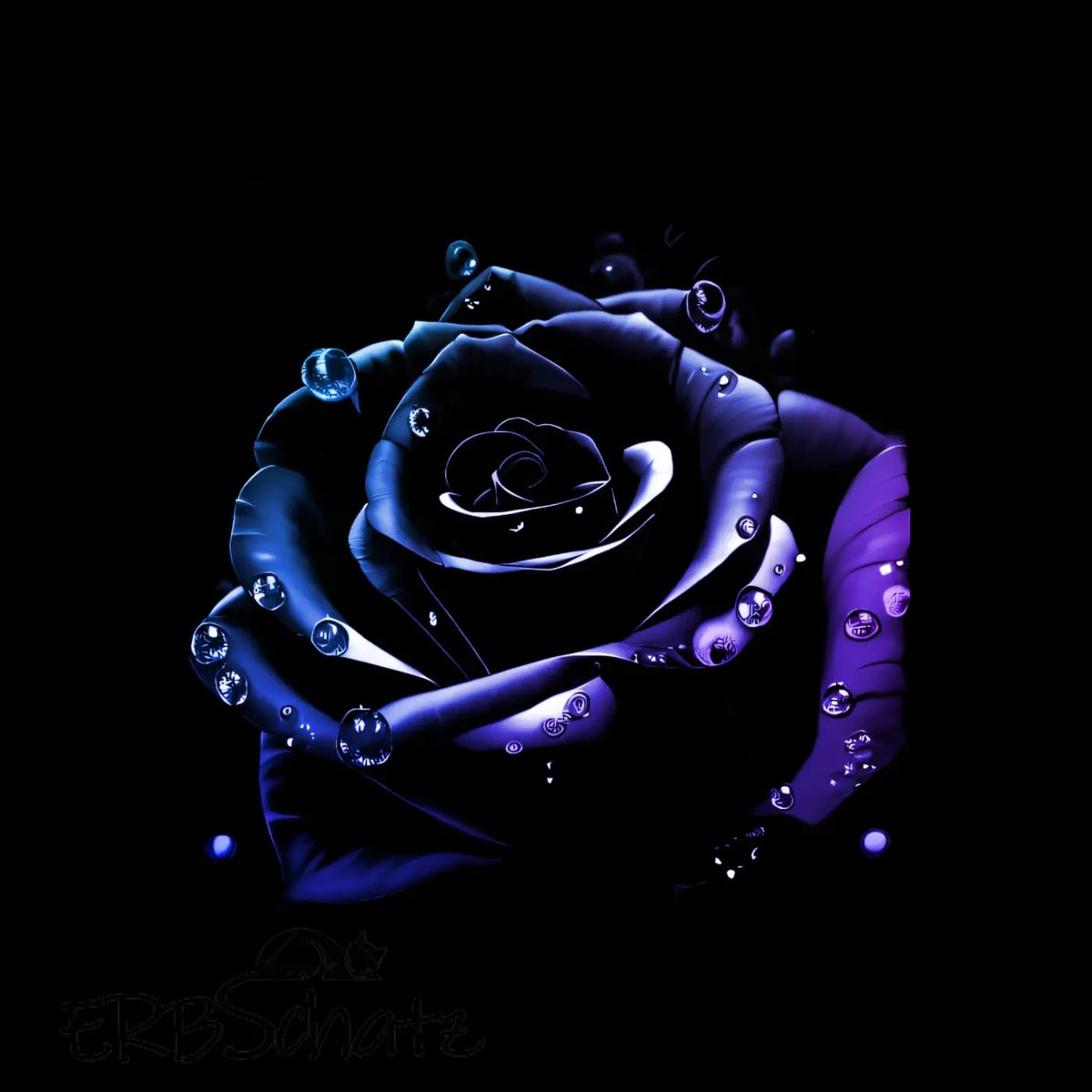 Kunstleder Panel Blue Purple Rose | Größenauswahl - P15 P20