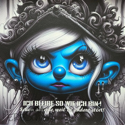 Kunstleder Panel BlueGirl | 15x 15cm - P15