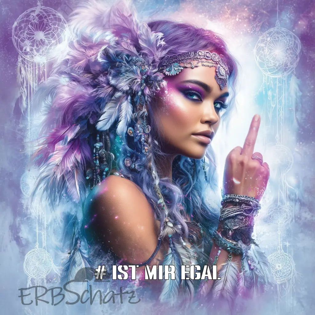 Kunstleder Panel Boho Girl Purple #Egal | 15x 15cm - P15