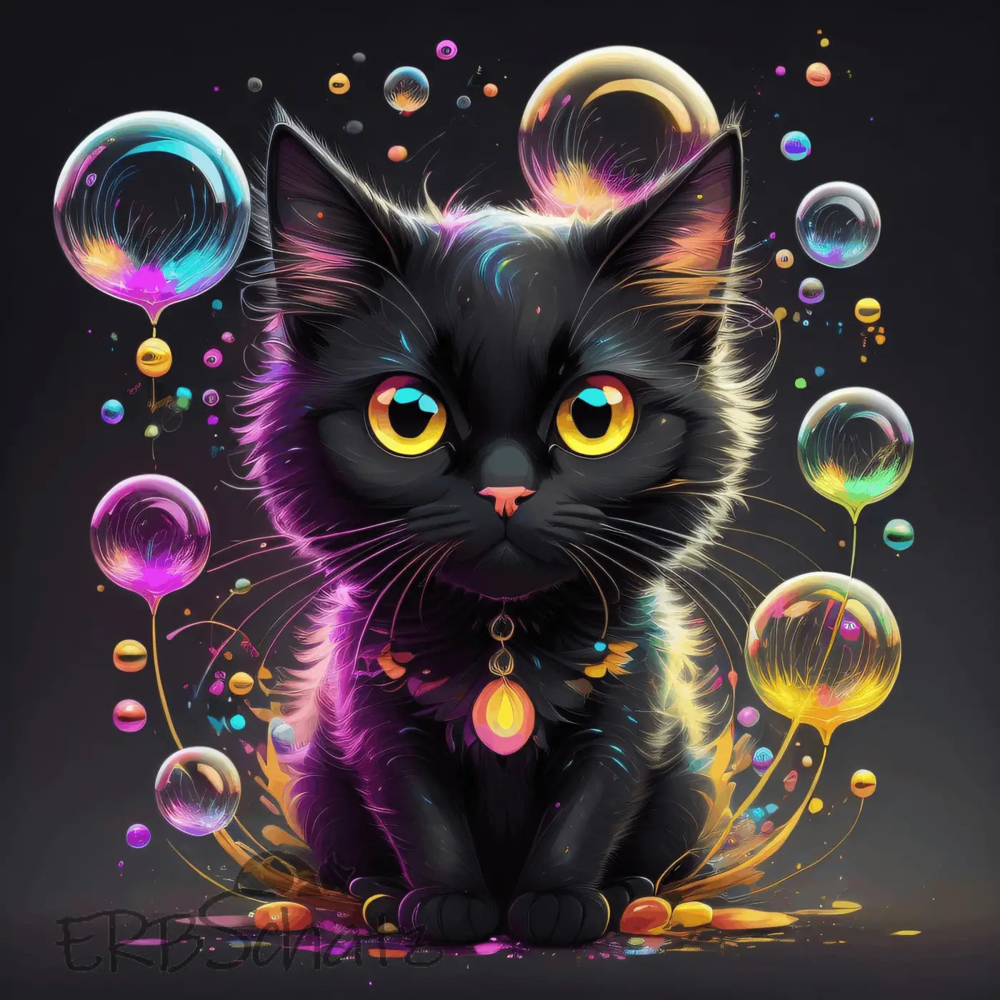 Kunstleder Panel Bubbled Cat | Größenauswahl - P15 P20 P25