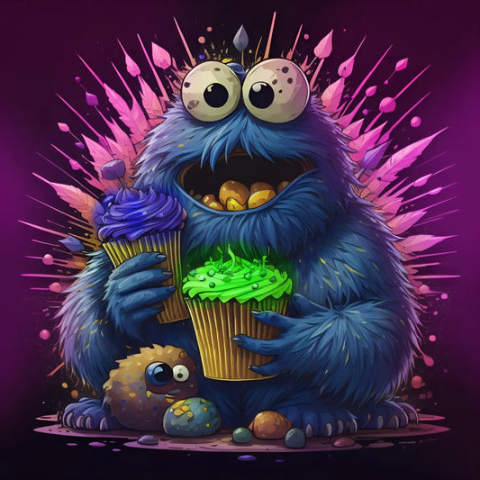 Kunstleder Panel Cupcake Monster | Größenauswahl - P15 P20