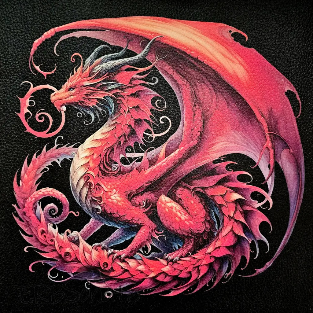 Kunstleder Panel Dragon Collection 30x 30cm - Red - P30
