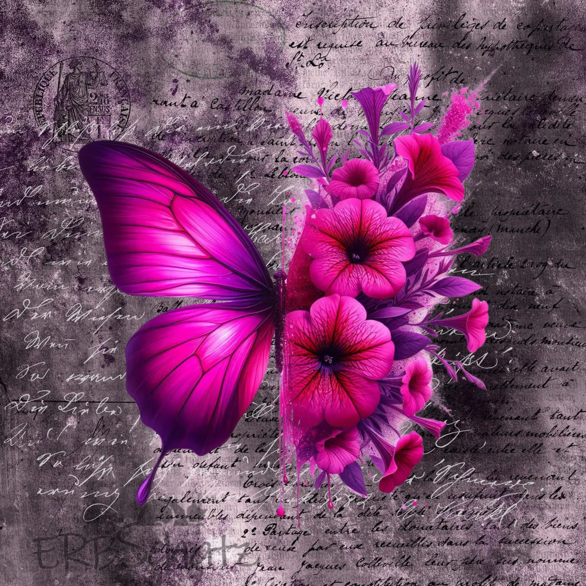 Kunstleder Panel Dream Butterfly Pink | Größenauswahl - P15
