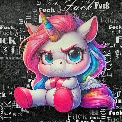 Kunstleder Panel F.CK Grumpy Unicorn 30x 30cm - P30