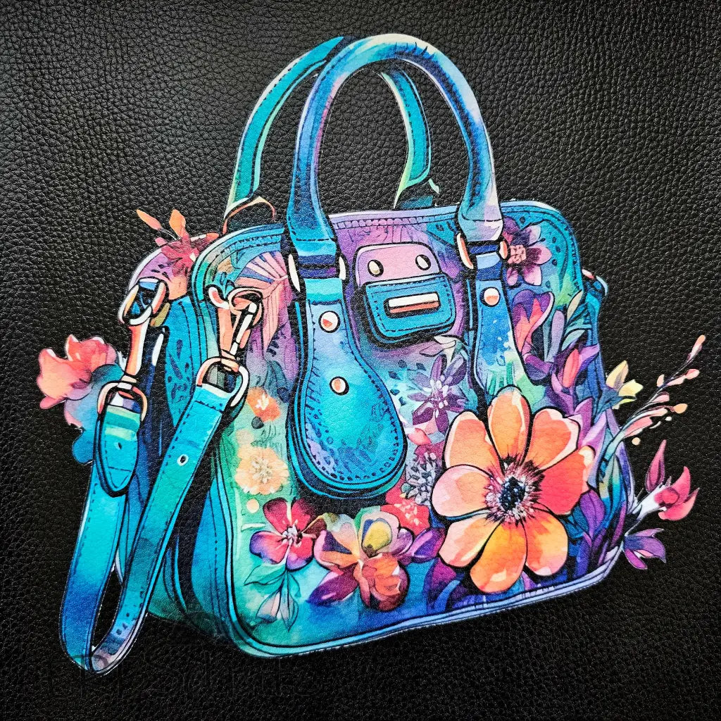 Kunstleder Panel Flower Bag 30x 30cm - Bluegreen - P30