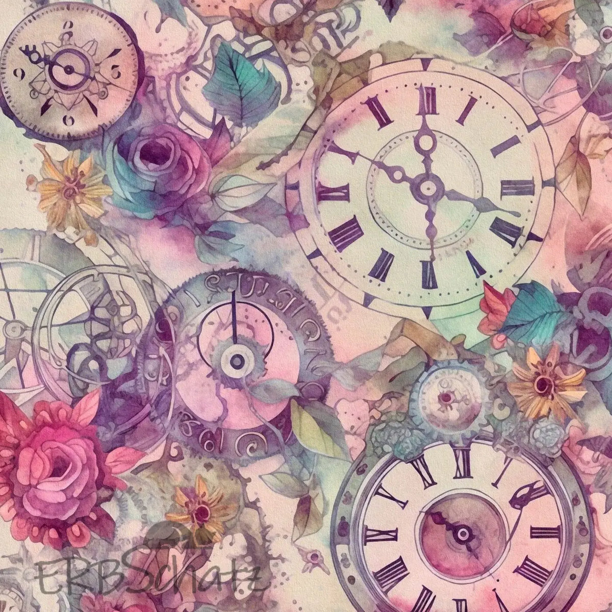 Kunstleder Panel Flower Time Rosy | Größenauswahl - P15 P20
