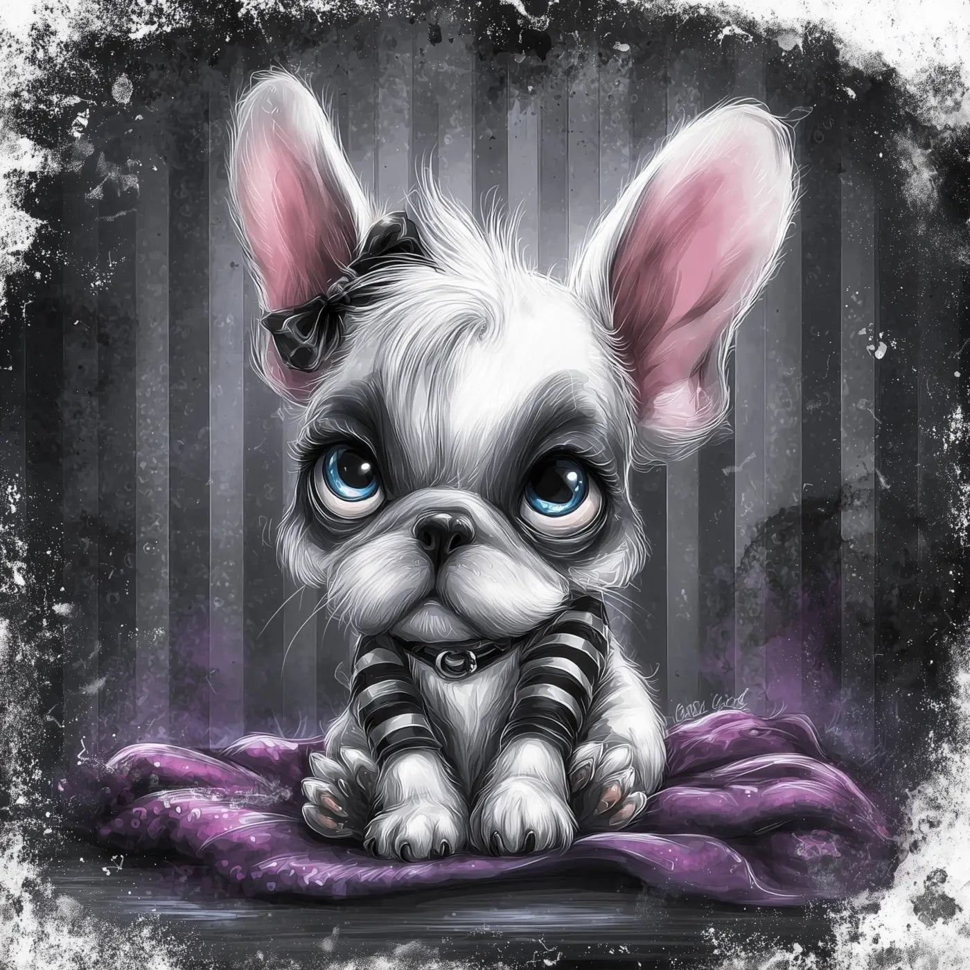 Kunstleder Panel Freaky Frenchie | Größenauswahl - P15 P20