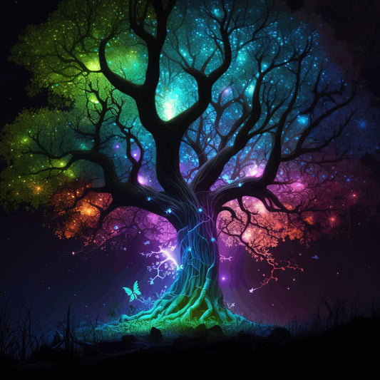 Kunstleder Panel Glowing Tree | Größenauswahl - P15 P20 P25