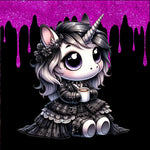 Kunstleder Panel Goth Unicorn | Größenauswahl - P15 P20 P25