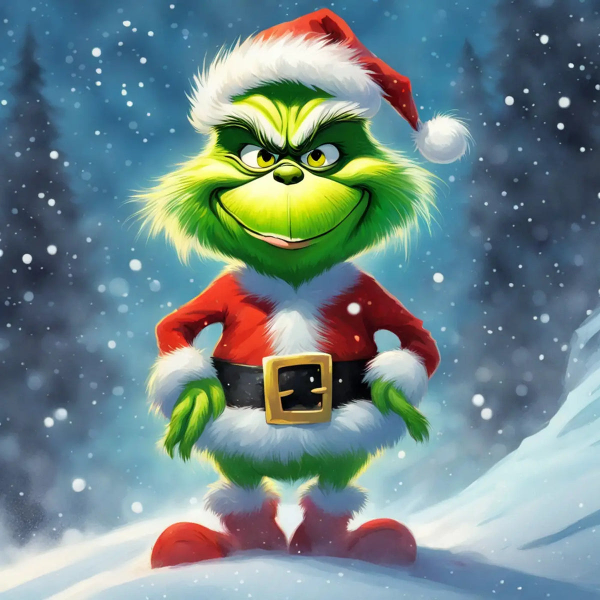 Kunstleder Panel Green X-MAS Monster | Größenauswahl - P15