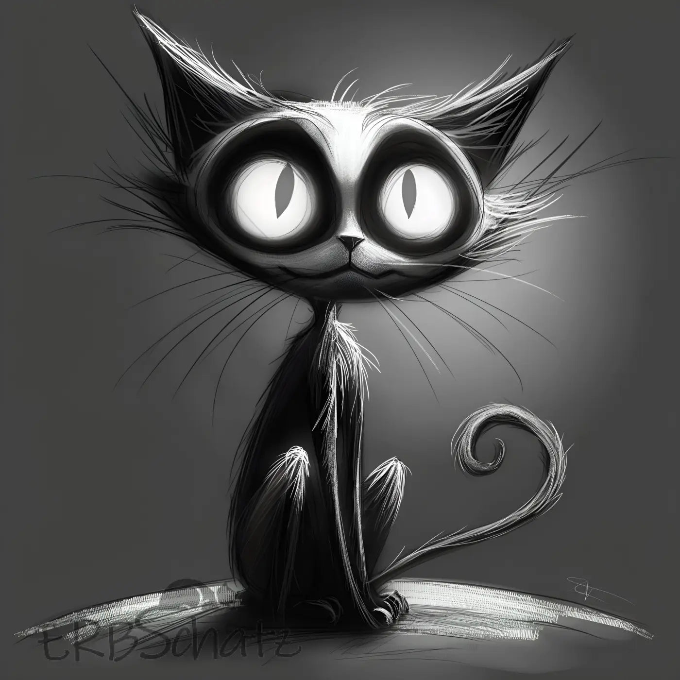 Kunstleder Panel Grey Cat | Größenauswahl - P15 P20 P25 P30