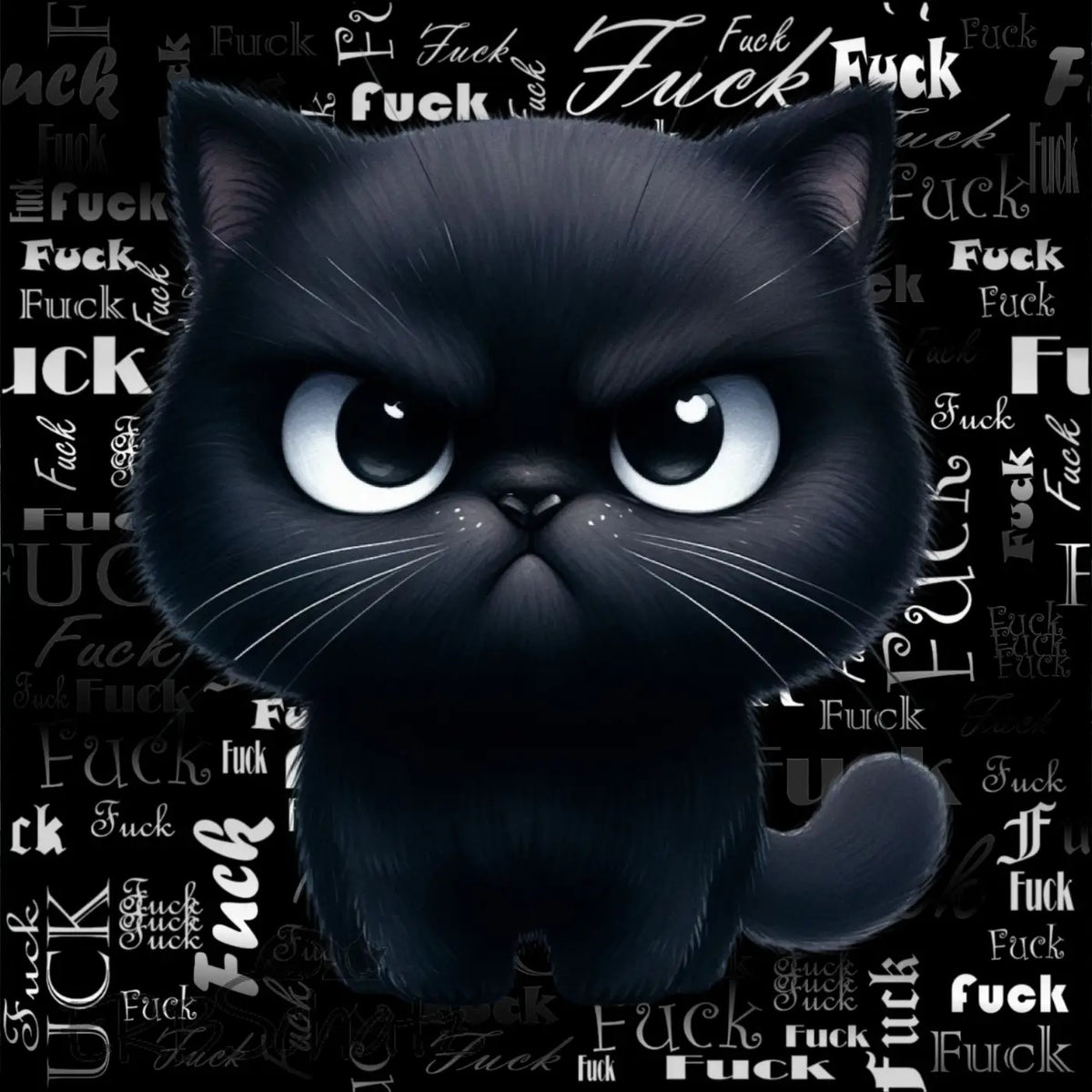 Kunstleder Panel Grumpy Cat F.CK | Größenauswahl - P15 P20