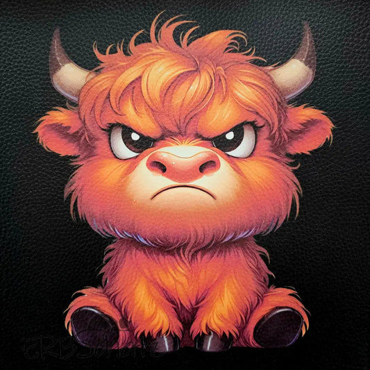 Kunstleder Panel Grumpy Cow 25x 25cm - Grumpy Cow 25 - P25
