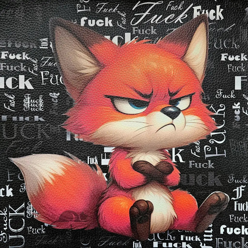 Kunstleder Panel Grumpy Fox 25x 25cm - P25