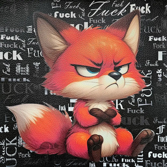 Kunstleder Panel Grumpy Fox 25x 25cm - P25