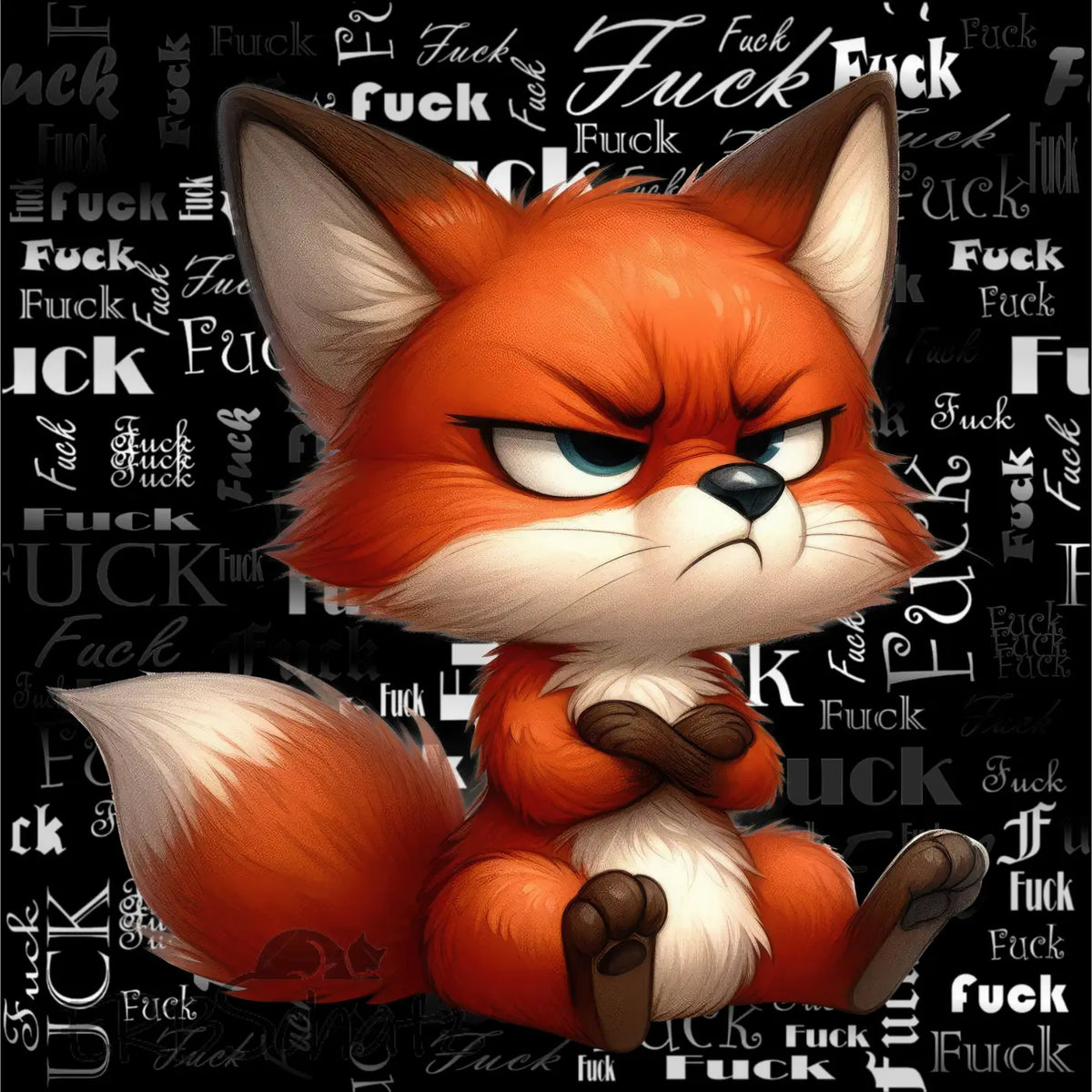 Kunstleder Panel Grumpy Fox F.CK | Größenauswahl - P15 P20