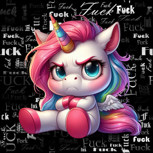 Kunstleder Panel Grumpy Unicorn F.CK | Größenauswahl - P15