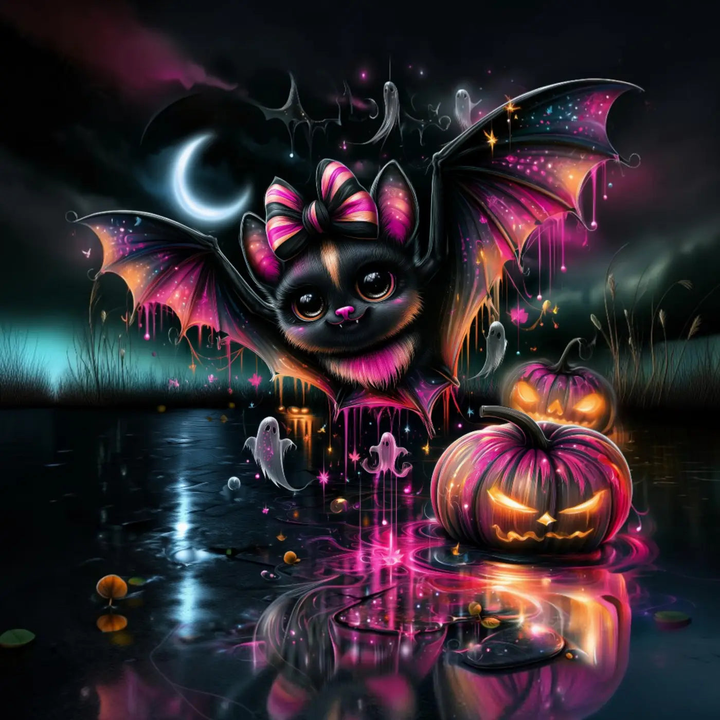 Kunstleder Panel Halloween Bat | Größenauswahl - P15 P20