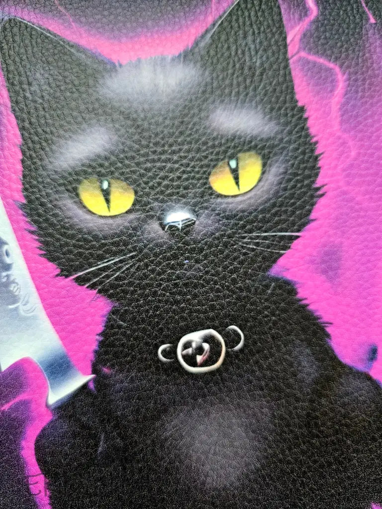 Kunstleder Panel Killer Cat Pink 30x 30cm - P30