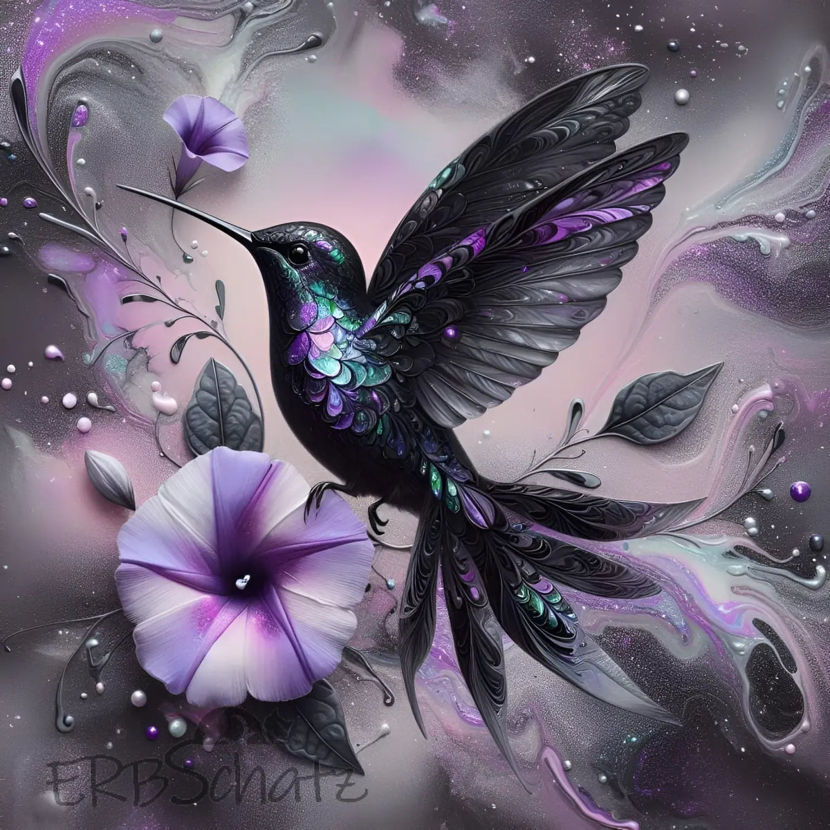 Kunstleder Panel Lilac Bird | Größenauswahl - P15 P20 P25