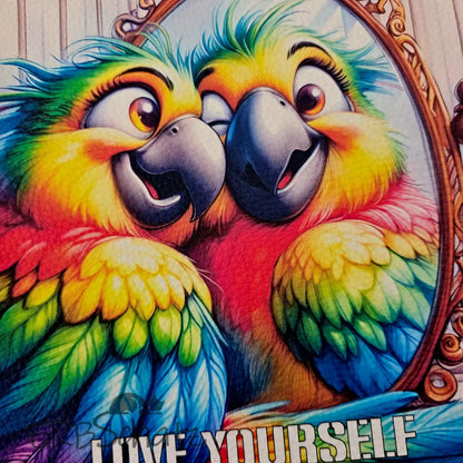 Kunstleder Panel ’Love yourself’ | 25x 25cm - ’Love