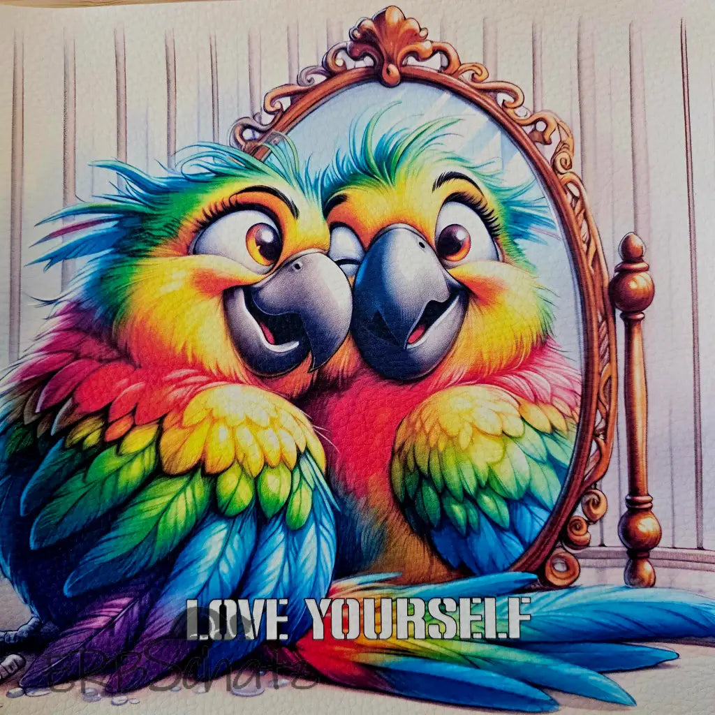 Kunstleder Panel ’Love yourself’ | 25x 25cm - ’Love