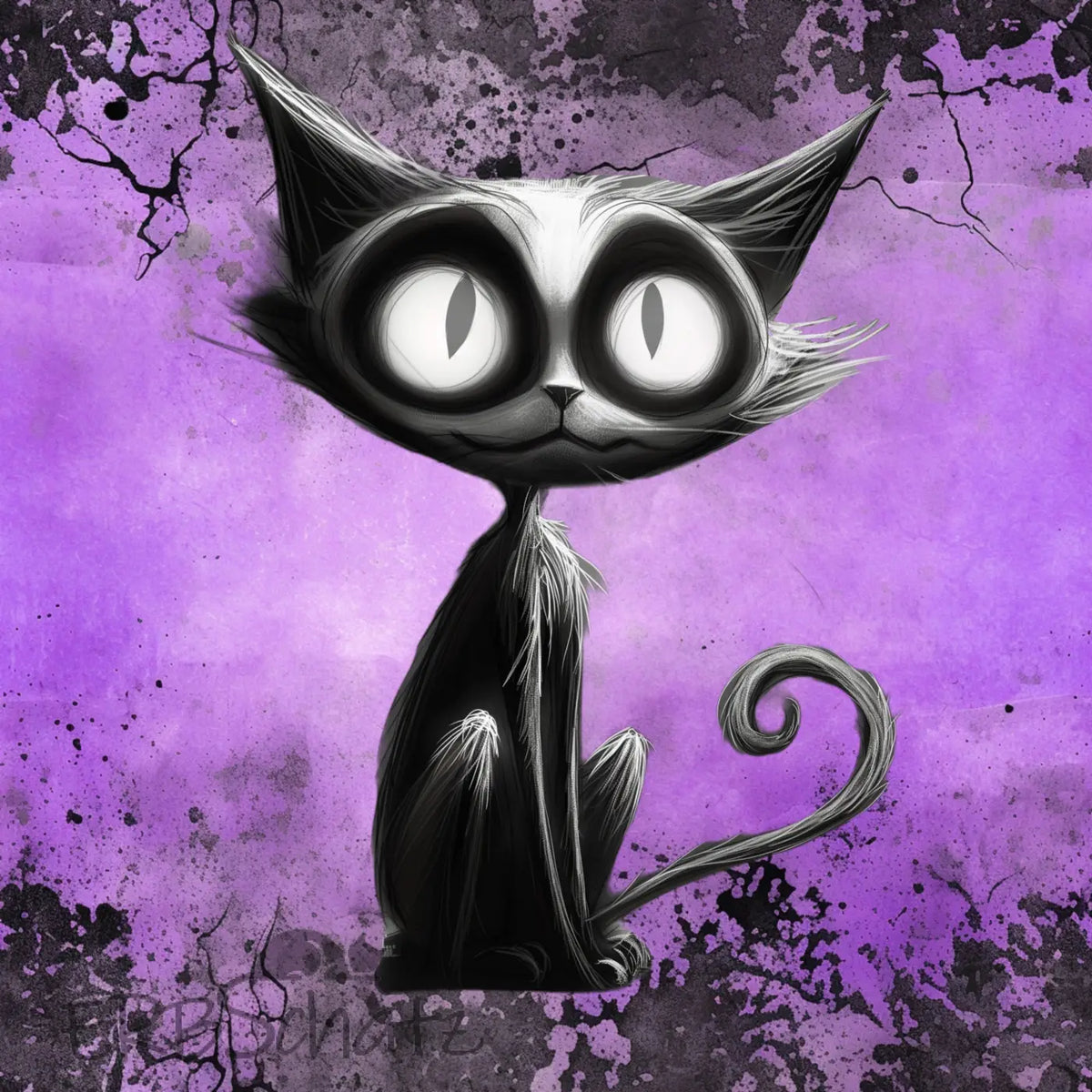 Kunstleder Panel Purple Cat | Größenauswahl - P15 P20 P25