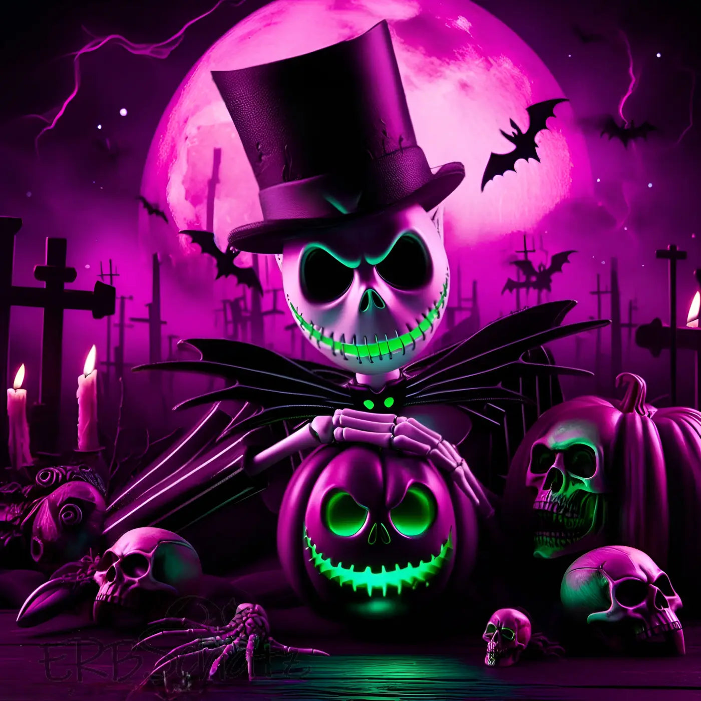 Kunstleder Panel Purple Halloween | Größenauswahl - P15 P20