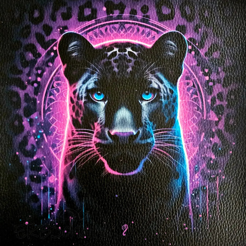 Kunstleder Panel Purple Panther | 15x 15cm P15