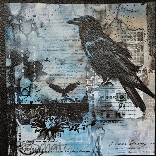Kunstleder Panel Raven Myst Collection 30x 30cm - Raven