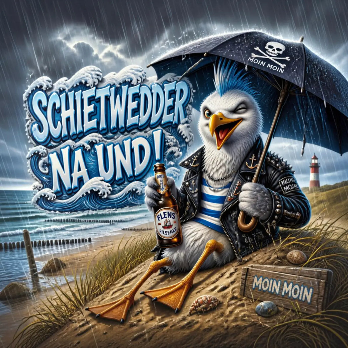 Kunstleder Panel Schietwedder Na und | Größenauswahl - P15