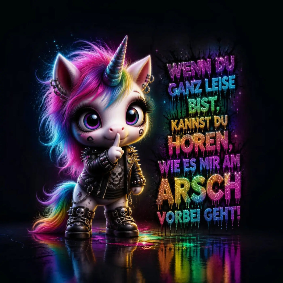 Kunstleder Panel Sei leise Unicorn | Größenauswahl - P15
