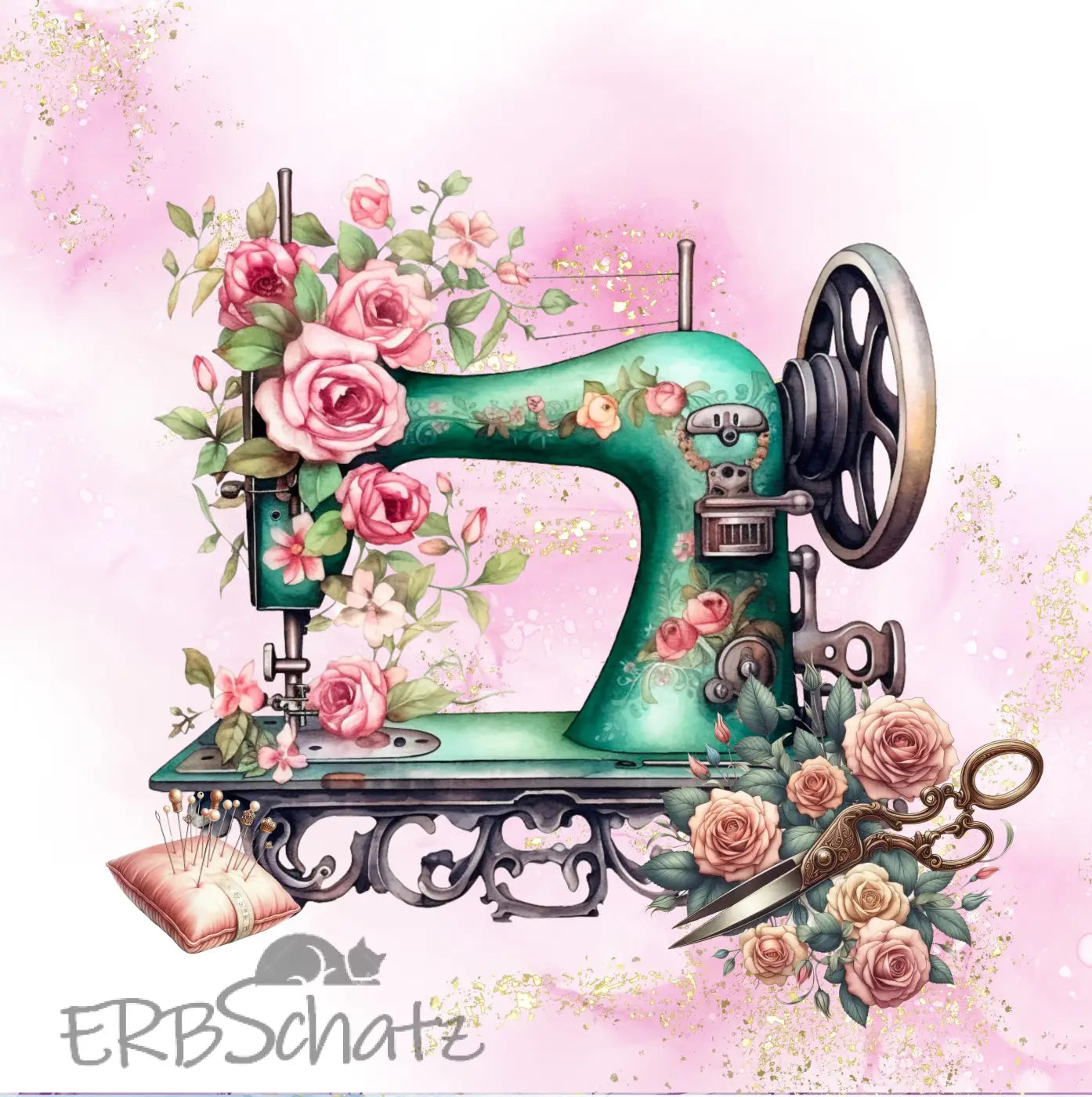 Kunstleder Panel Sewingmachine Green | Größenauswahl - P15