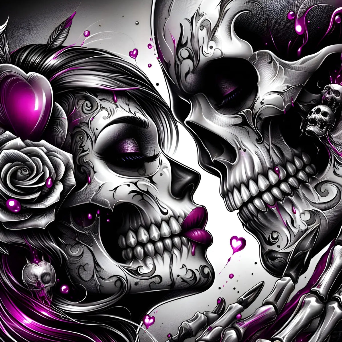 Kunstleder Panel Skull Lovers Close | Größenauswahl - P15