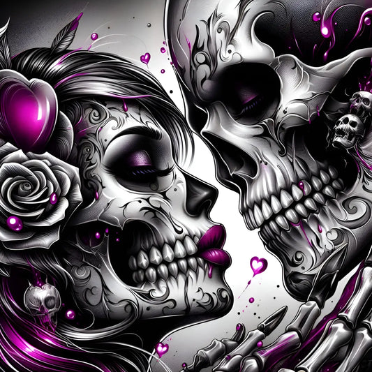 Kunstleder Panel Skull Lovers Close | Größenauswahl - P15
