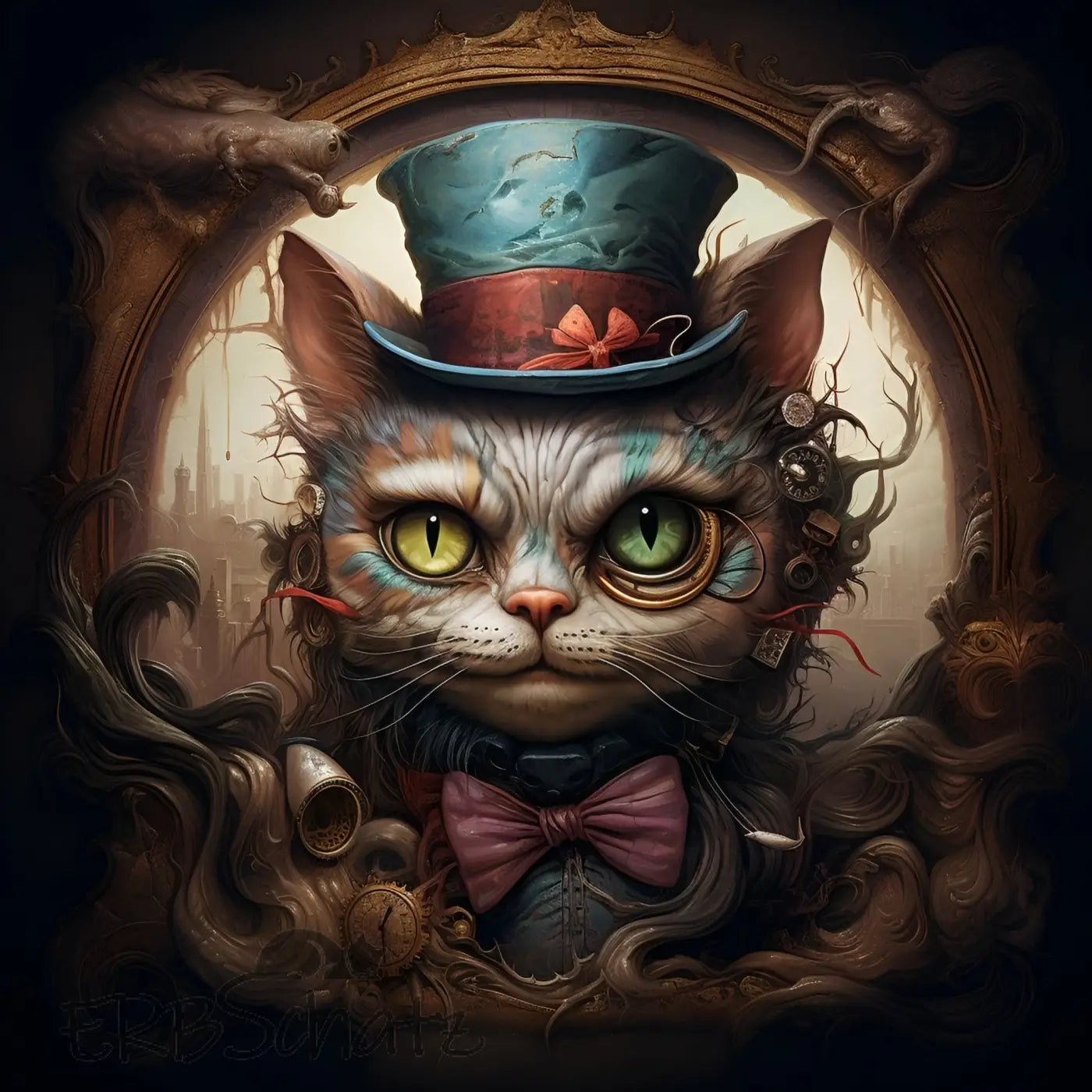 Kunstleder Panel Steampunk Grincat | Größenauswahl - P15