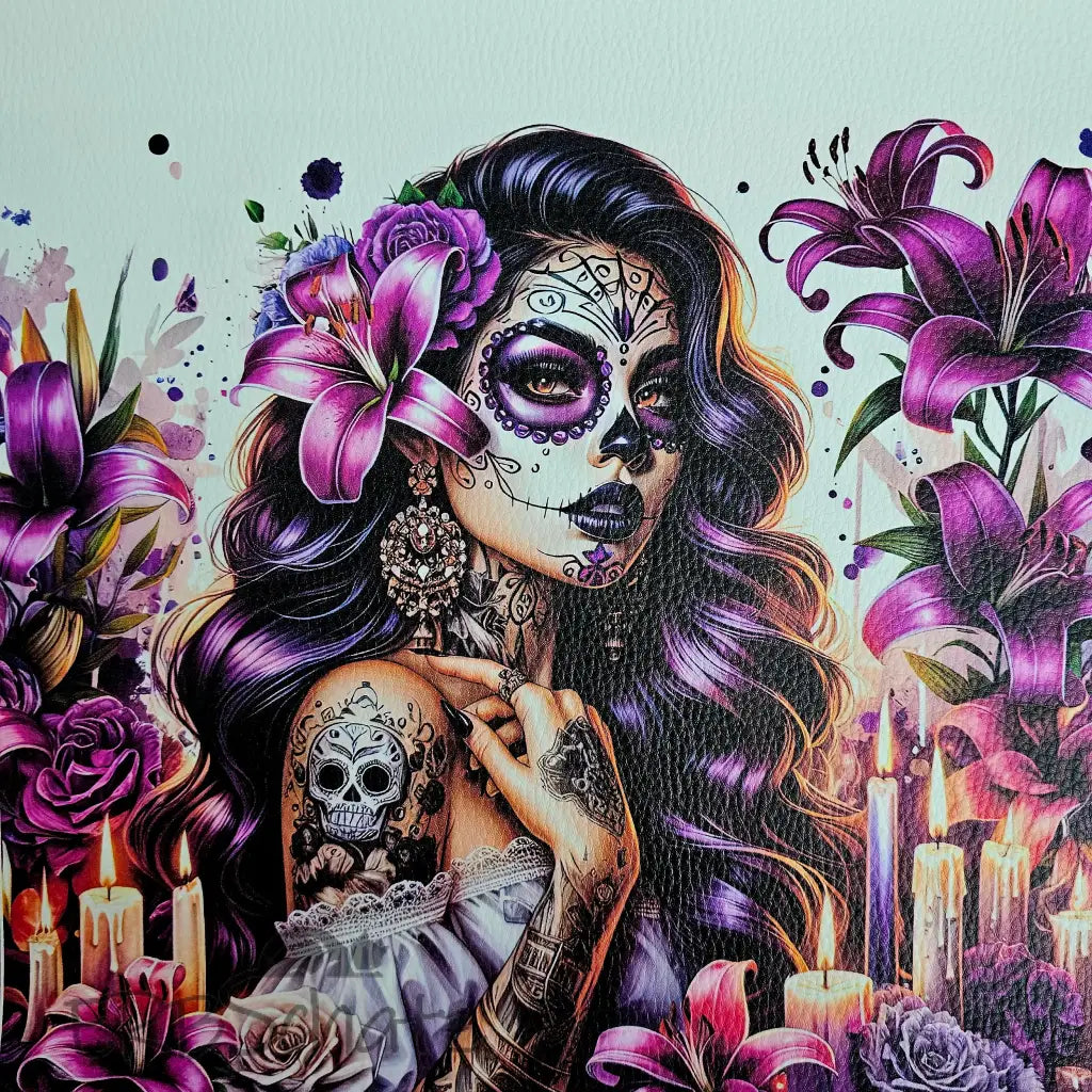 Kunstleder Panel TattooFlower Girl Coll. 25x 25cm - P25