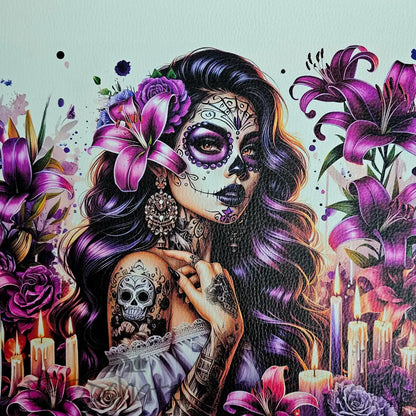 Kunstleder Panel TattooFlower Girl Coll. 25x 25cm - P25
