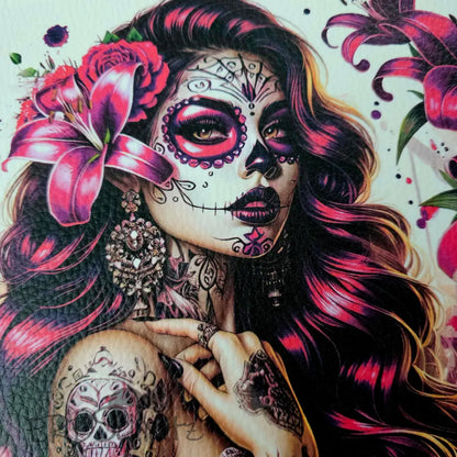 Kunstleder Panel TattooFlower Girl Coll. 25x 25cm - P25