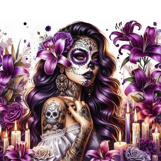 Kunstleder Panel Tattooflower Girl | Größenauswahl - P15